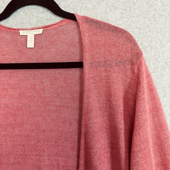 Eileen Fisher Woman Cardigan Sweater Womens 2X Orange Linen Quiet Luxury Lagom - Picture 8 of 16